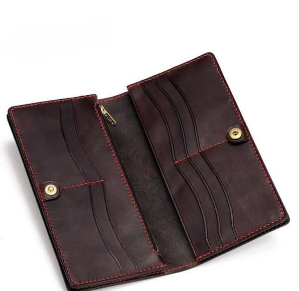 The Twin Dragons Wallet – Handcrafted Leather Long Wallet, “Guardians of Fortune”