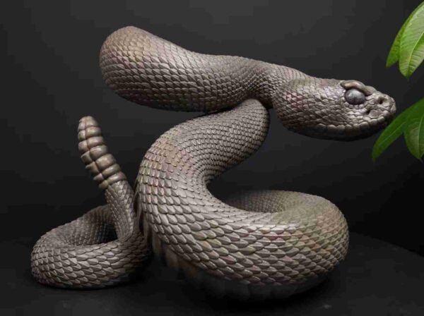 The Coiled Rattlesnake – Handcrafted Solid Brass Sculpture, “The Silent Guardian,” Symbol of Wisdom & Renewal