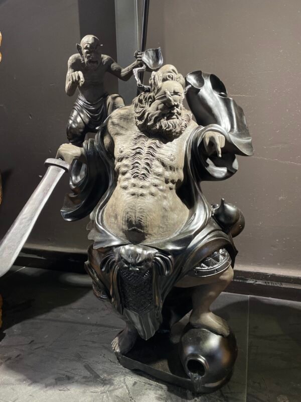 Zhong Kui – Handcrafted Solid Wood Sculpture, “The Demon Queller,” Black Myth: Zhong Kui