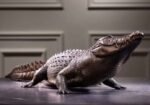 The Bronze Crocodile – Handcrafted Solid Brass Sculpture, “The Silent Hunter,” Museum-Quality Casting, Desk & Study Accent