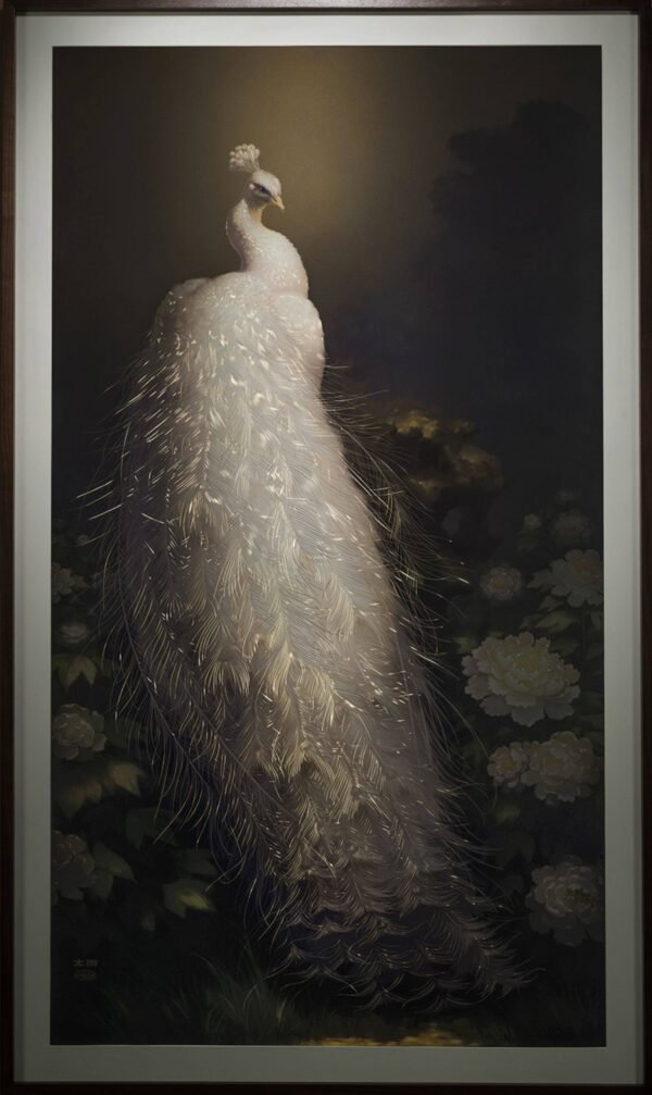 “The Peony Fairy” – Handcrafted Solid Brass Chisel-Painted Wall Art