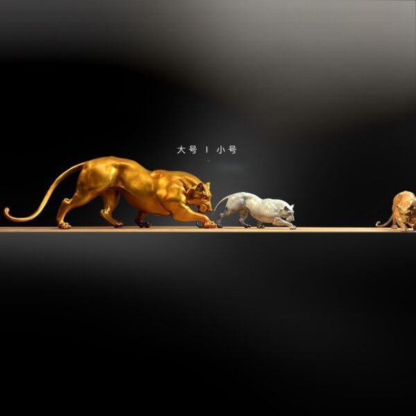 The Tiger – Poised to Strike, Handcrafted Solid Brass Sculpture