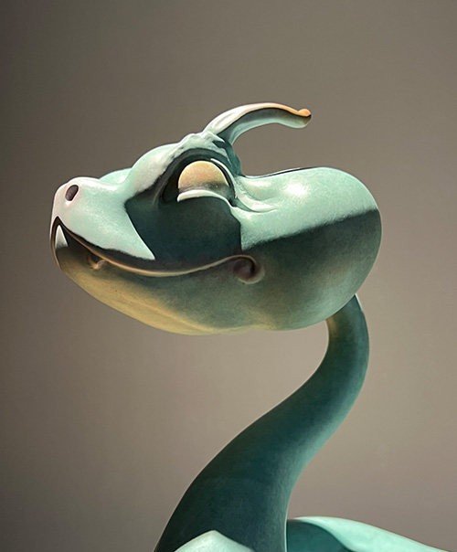 The Zodiac Serpent – Handcrafted Solid Bronze Sculpture, “The Charming Trickster”