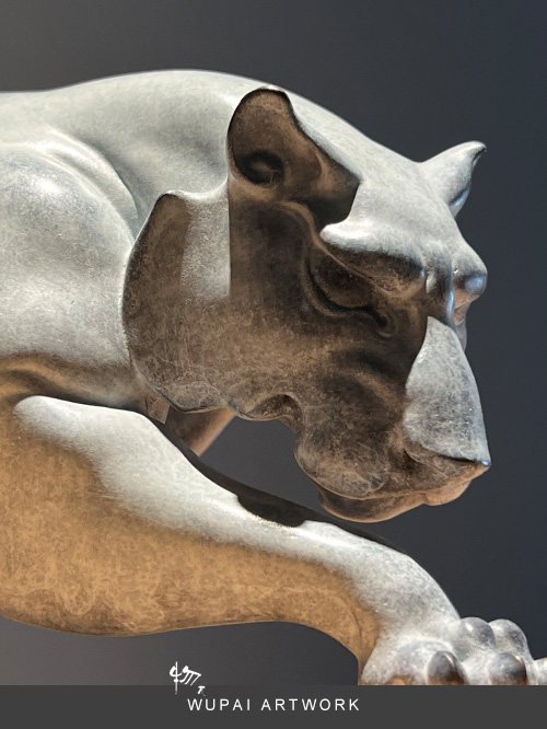 The Tiger – Poised to Strike, Handcrafted Solid Brass Sculpture
