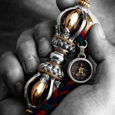 The Terma Nine-Prong Vajra – Handcrafted Solid Bronze & Sterling Silver Buddhist Ritual Tool