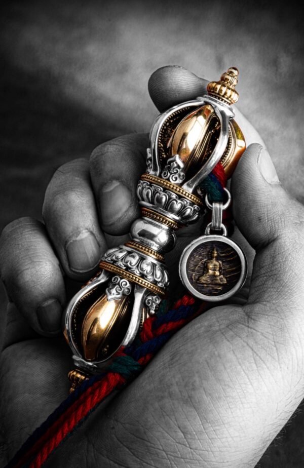 The Terma Nine-Prong Vajra – Handcrafted Solid Bronze & Sterling Silver Buddhist Ritual Tool