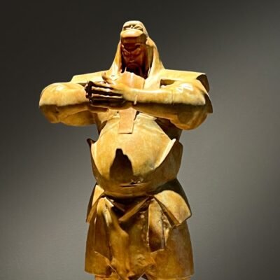 Guan Yu – The Warrior’s Bow, Handcrafted Solid Bronze Sculpture, “When the Sword Is Sheathed”