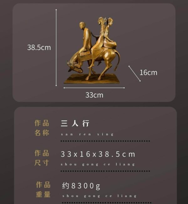 “Three Travelers” – Handcrafted Solid Bronze Sculpture, “The New Rich & The Weight of Belief,” Contemporary Figurative Art