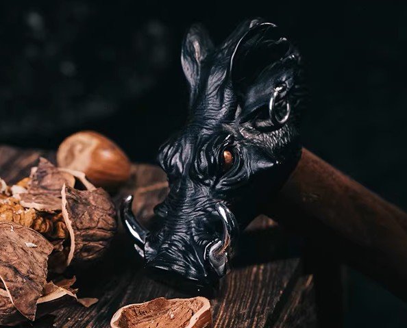 The "Stubborn Kiss" Warthog Hammer – Handcrafted Stainless Steel & Walnut Wood Bottle Opener Sculpture
