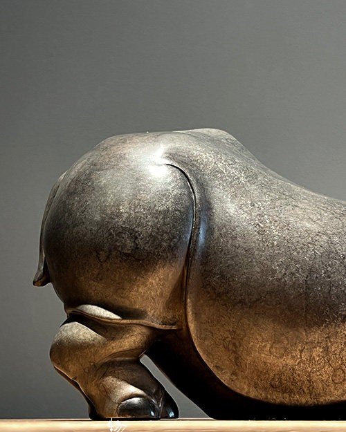 The Rhino – Handcrafted Solid Bronze Sculpture, “The Silent Hero”