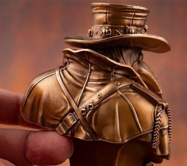 The Plague Doctor – Handcrafted Solid Bronze Sculpture, “Guardian of the Forgotten,” Dark Gothic Art