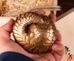 The Pangolin – Handcrafted Solid Bronze Sculpture, “Armored Guardian,” Pocket-Sized Heirloom