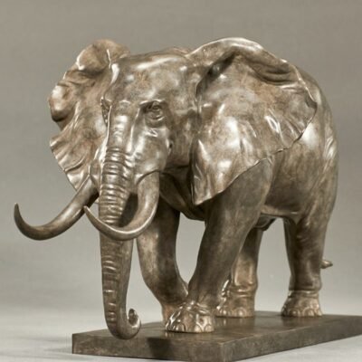 The Walking Elephant (Classic Gray) – Handcrafted Solid Bronze Sculpture