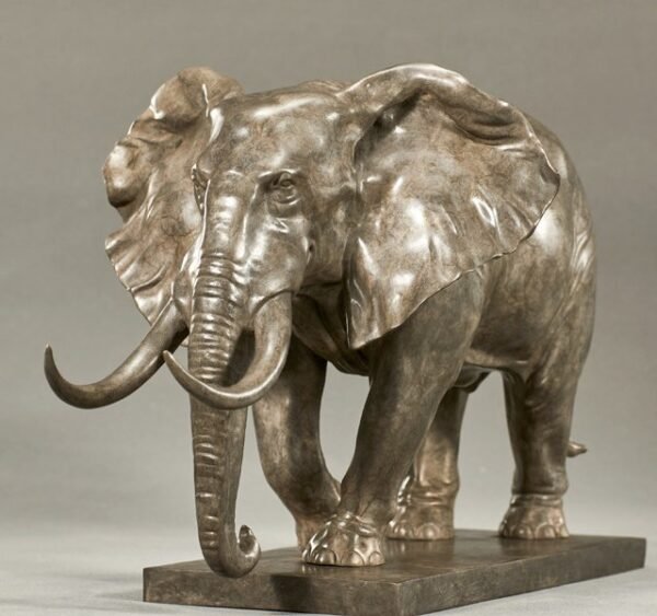 The Walking Elephant (Classic Gray) – Handcrafted Solid Bronze Sculpture