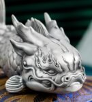 The Dragon-Fish - Handcrafted Solid Sterling Silver Sculpture, “From Carp to Dragon,” Auspicious Symbol of Transformation & Success