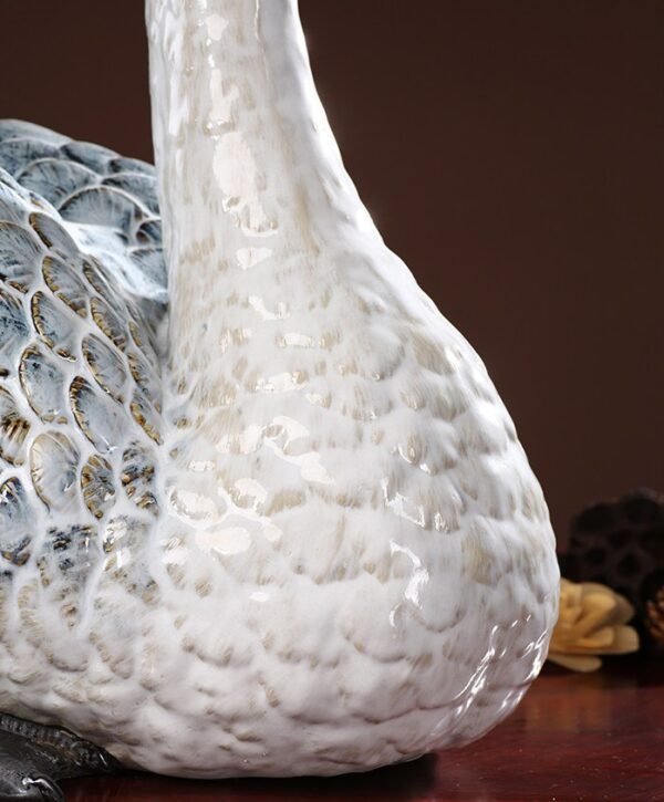 The Fortunate Geese – Handcrafted Shiwan Ceramic Sculpture, “Noble Companions,” National Intangible Cultural Heritage
