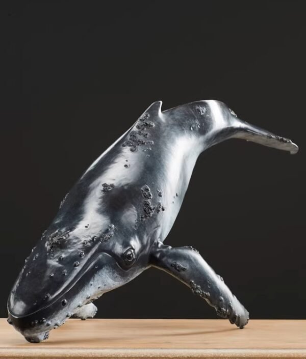 "Deep Blue" – Handcrafted Solid Bronze Humpback Whale Sculpture