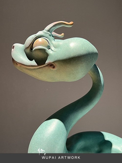 The Zodiac Serpent – Handcrafted Solid Bronze Sculpture, “The Charming Trickster”