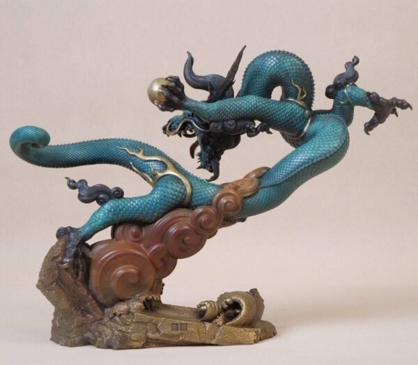 “Dragon Soaring Across the Four Seas”Handcrafted Solid Bronze Sculpture