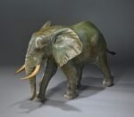 The African Elephant – Handcrafted Solid Brass Walking Sculpture, “The Gentle Giant”