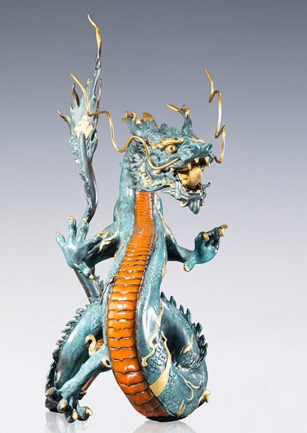 The Dragon That Turns the Universe – Handcrafted Solid Brass Sculpture, “Soaring Prosperity,” Auspicious Symbol of Success & Good Fortune