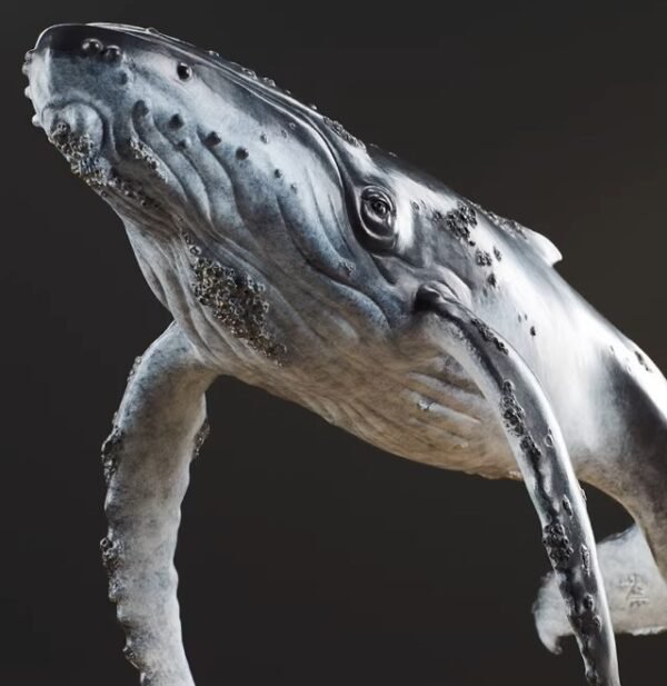"Deep Blue" – Handcrafted Solid Bronze Humpback Whale Sculpture