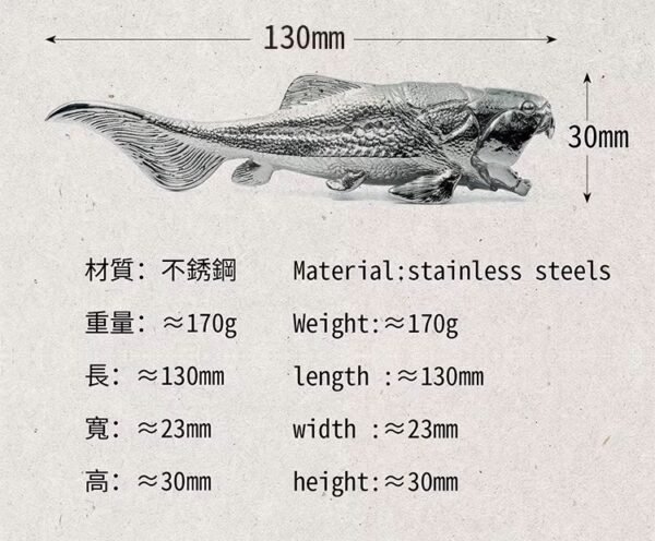 The Dunkleosteus Bottle Opener – Handcrafted Stainless Steel Prehistoric Sculpture