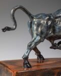 The Pioneer – Handcrafted Solid Brass Charging Bull Sculpture, “Breaking Ground”