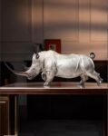The Auspicious Rhino – Handcrafted Solid Bronze Statue