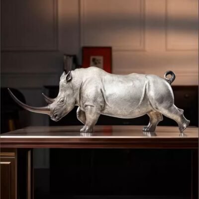 The Auspicious Rhino – Handcrafted Solid Bronze Statue
