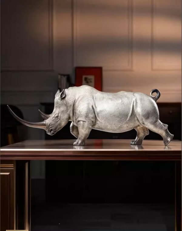 The Auspicious Rhino – Handcrafted Solid Bronze Statue