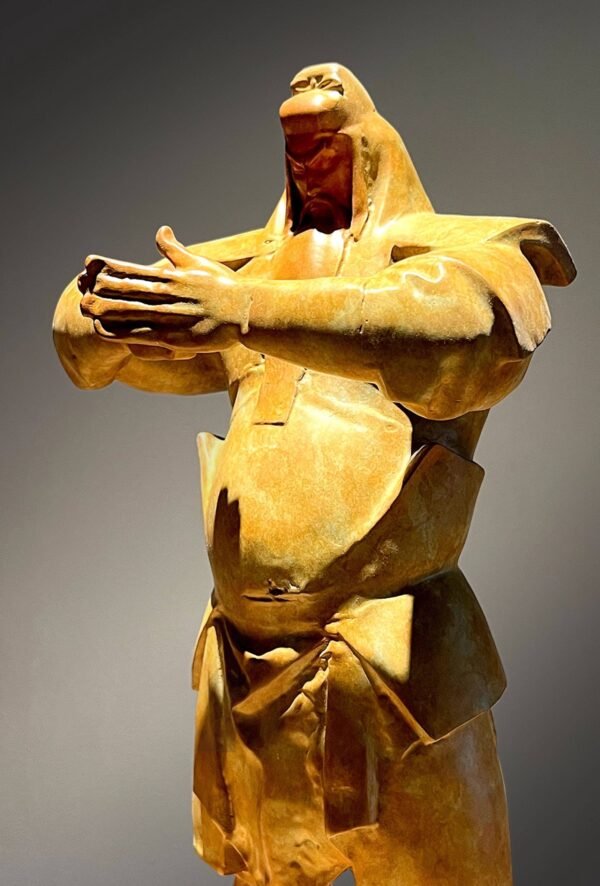 Guan Yu – The Warrior’s Bow, Handcrafted Solid Bronze Sculpture, “When the Sword Is Sheathed”