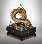 The Dragon of the Roaring Sea – Handcrafted Solid Bronze Incense Burner, “The Dragon Rises from the Deep”