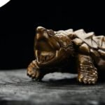 The Alligator Snapping Turtle – Handcrafted Solid Bronze Sculpture, “The Ancient Angler,” Pocket-Sized Prehistoric Predator