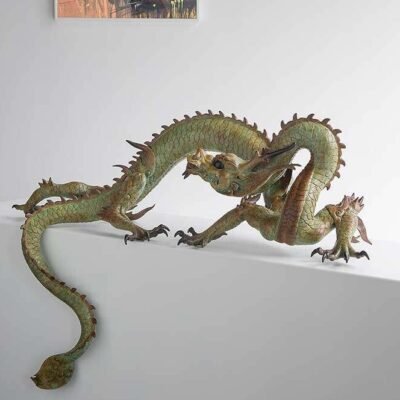 The Divine Dragon – Handcrafted Solid Brass Sculpture, “The Auspicious Guardian,” Symbol of Prosperity & Achievement