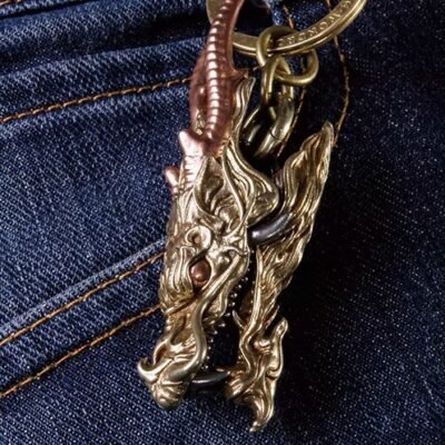 The Dragon Head Keychain – Handcrafted Solid Brass Clip