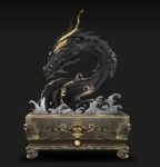 The Dragon of the Roaring Sea – Handcrafted Solid Bronze Incense Burner, “The Dragon Rises from the Deep”