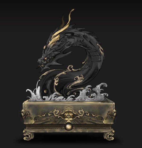 The Dragon of the Roaring Sea – Handcrafted Solid Bronze Incense Burner, “The Dragon Rises from the Deep”