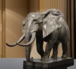 The Walking Elephant (Classic Gray) – Handcrafted Solid Bronze Sculpture