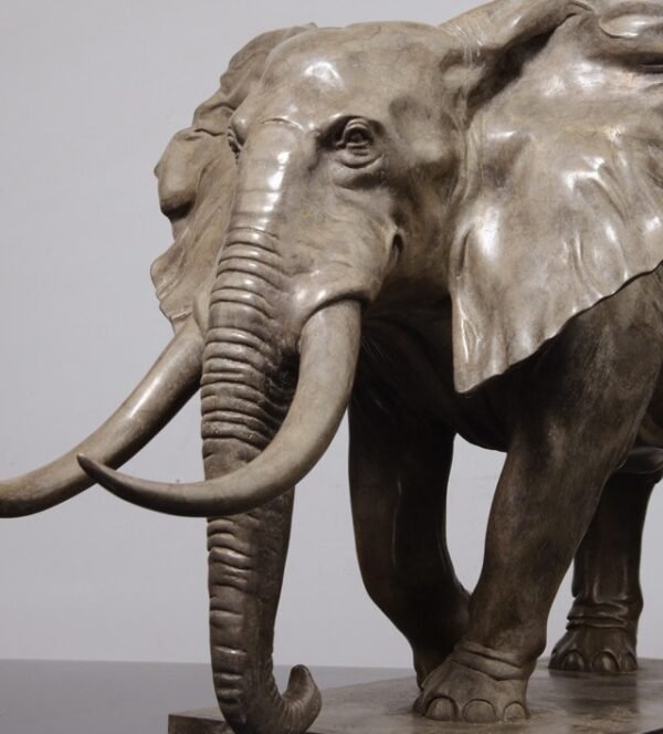 The Walking Elephant (Classic Gray) – Handcrafted Solid Bronze Sculpture