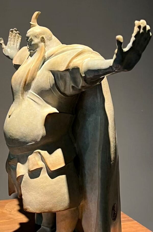 Cao Cao (曹操) – Handcrafted Solid Brass Sculpture, “The Weight of Destiny,” Historian, Poet & Strategist, Museum-Quality Casting