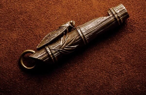 The Golden Cicada Whistle – Handcrafted Solid Brass Survival Whistle & Keychain