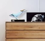 Mother and Calf Blue Whales – Handcrafted Solid Brass Sculpture, “Ocean’s Embrace,” Nordic-Inspired Home Decor, Symbol of Family & Freedom