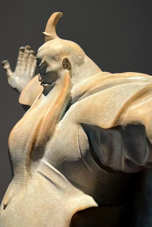 Cao Cao (曹操) – Handcrafted Solid Brass Sculpture, “The Weight of Destiny,” Historian, Poet & Strategist, Museum-Quality Casting