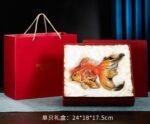 Abundance Every Year – Handcrafted Enamel Goldfish Sculpture, “Wealth & Happiness,” Zinc Alloy with Multicolor Enamel, Light Luxury Gift Box