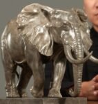 The Walking Elephant (Classic Gray) – Handcrafted Solid Bronze Sculpture