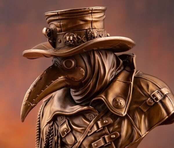 The Plague Doctor – Handcrafted Solid Bronze Sculpture, “Guardian of the Forgotten,” Dark Gothic Art