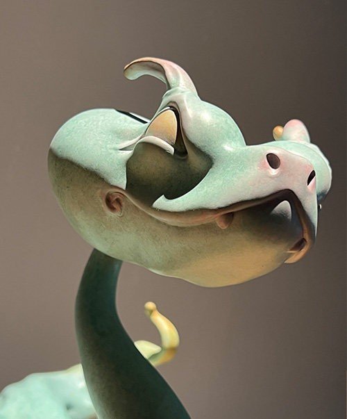 The Zodiac Serpent – Handcrafted Solid Bronze Sculpture, “The Charming Trickster”