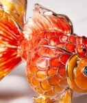 Abundance Every Year – Handcrafted Enamel Goldfish Sculpture, “Wealth & Happiness,” Zinc Alloy with Multicolor Enamel, Light Luxury Gift Box
