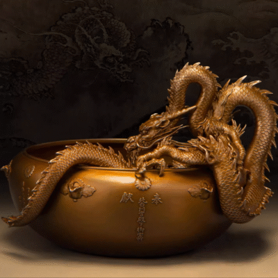 The Tokugawa Ieyasu Dragon Basin Bronze Sculpture